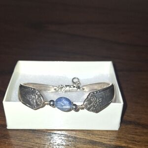Elegant Silver and Blue Bracelet